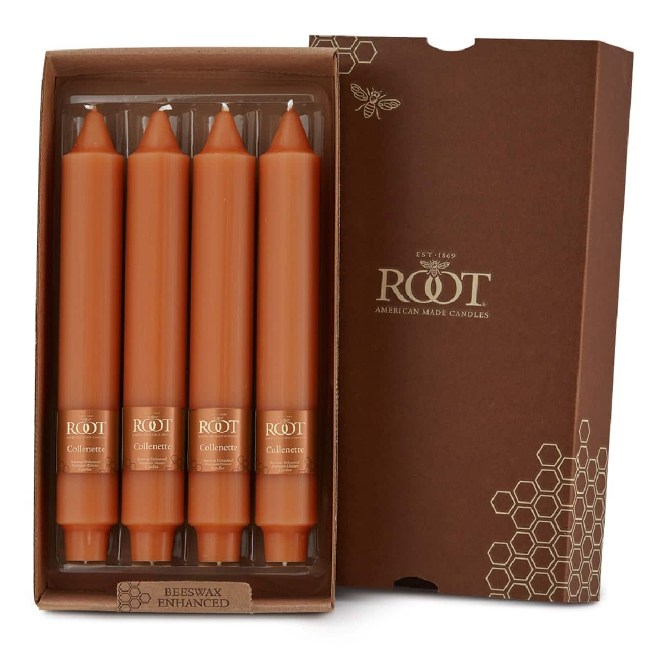 Root Candles 9&#x22; Unscented Smooth Collenette Taper Candles, 4ct.